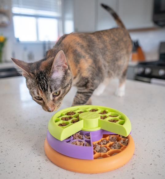 Nina Ottosson Lickin' Layers Kitty Level 2 – Interactive Cat Toy with Rotating Treat Layers
