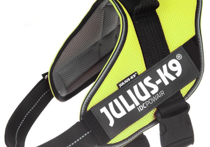 Julius K9 IDC Powair Harness Neon – Lightweight Breathable Neon Yellow Harness, XL Size