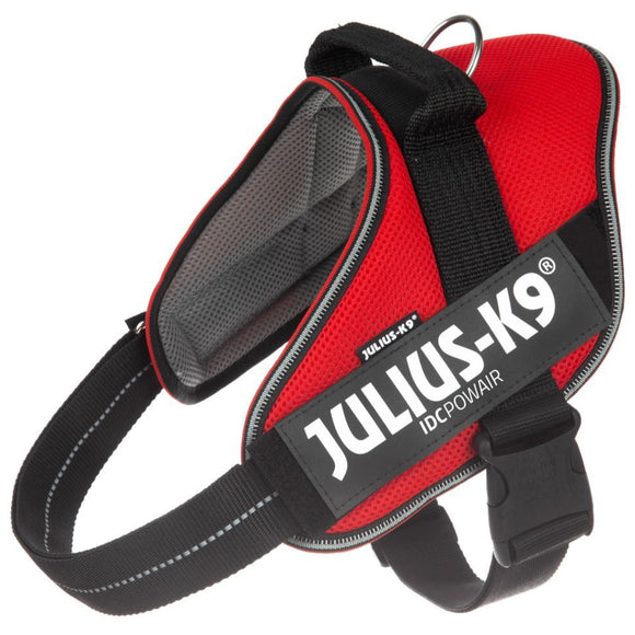 Julius K9 IDC Powair Harness Red – Lightweight Breathable Mesh Dog Harness, XXL Size