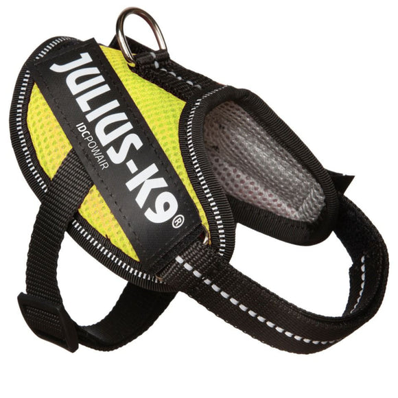 Julius K9 IDC Powair Harness Neon – Lightweight Breathable Neon Yellow Harness, XL Size