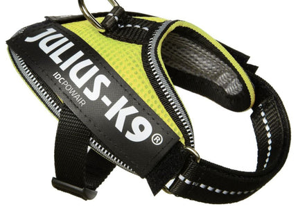 Julius K9 IDC Powair Harness Neon – Lightweight Breathable Neon Yellow Harness, XL Size