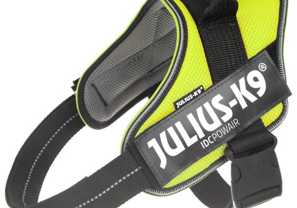 Julius K9 IDC Powair Harness Neon – Lightweight Breathable Neon Yellow Harness, XL Size