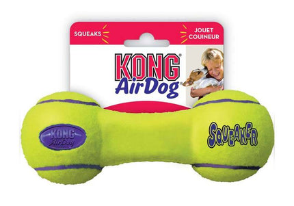KONG AirDog Dumbbell Squeaky Tennis Ball Toy – Durable, Fun Interactive Play