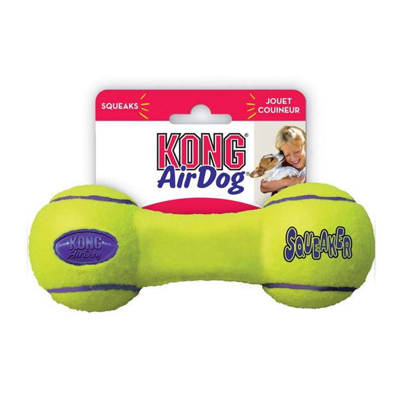 KONG AirDog Dumbbell Squeaky Tennis Ball Toy – Durable, Fun Interactive Play