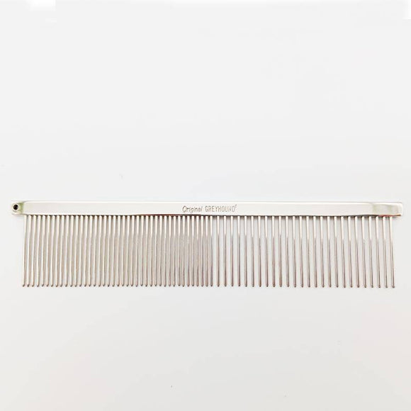 Greyhound Professional Metal Grooming Comb – Mixed Teeth, 3cm Pins, 16cm Length