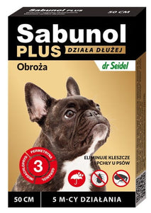 Dr. Seidel Sabunol Plus Tick and Flea Collar – 5-Month Protection, 50cm Adjustable Length