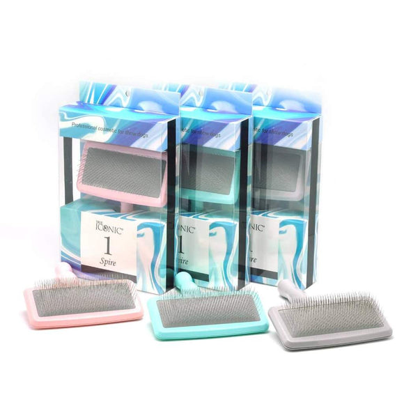 True Iconic Spire Poodle Brush – Pink, Ergonomic Design for Gentle Detangling