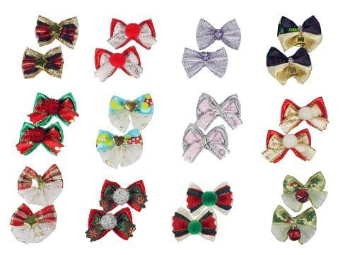 Groom Professional Christmas Grooming Bows – Decorative Festive Set, 100 Pieces Bulk Pack
