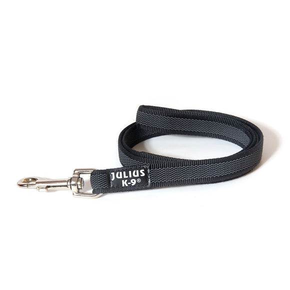 Julius K9 Color & Gray Supergrip Leash – Black Anti-Slip Training Lead with Handle, 10m x 14mm