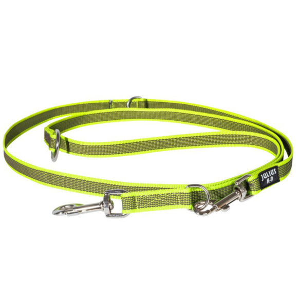 Julius K9 Color & Gray Supergrip Leash 2x220cm – Removable Anti-Slip Black Lead, Durable Design