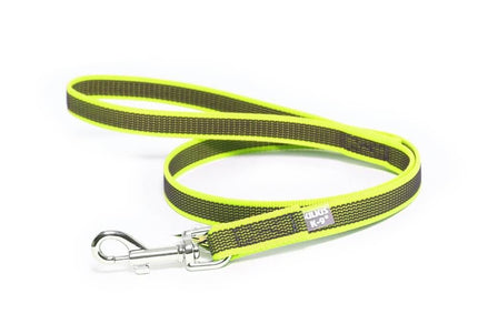 Julius K9 Supergrip Color & Gray Training Leash – Neon Yellow, 300cm x 20mm, Ergonomic Handle