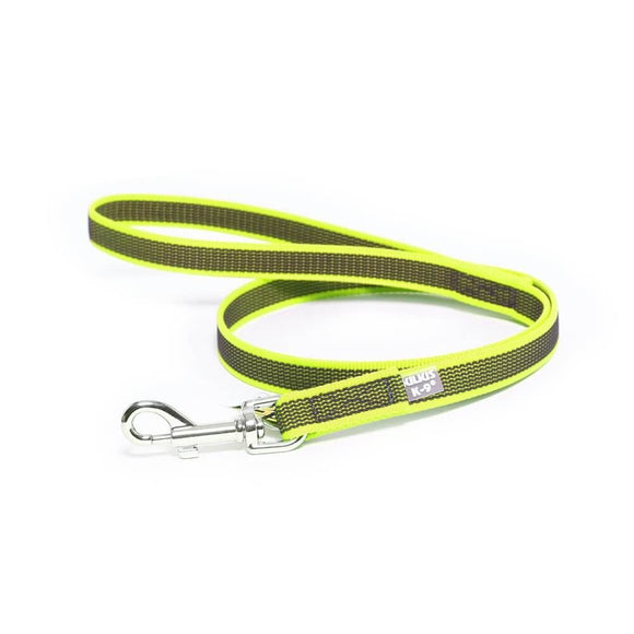 Julius K9 Supergrip Color & Gray Training Leash – Neon Yellow, 300cm x 20mm, Ergonomic Handle