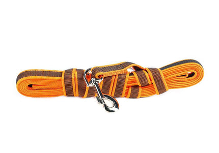 Julius K9 Color & Gray Supergrip Leash – Anti-Slip Orange Lead with Comfortable Handle, 300cm x 14mm