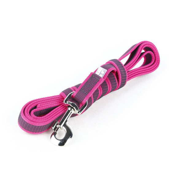 Julius K9 Color & Gray Supergrip Leash with Handle – Pink, Anti-Slip, 300cm x 20mm, Durable Training Lead