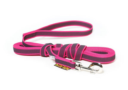 Julius K9 Color & Gray Supergrip Leash with Handle – Pink, Anti-Slip, 300cm x 20mm, Durable Training Lead