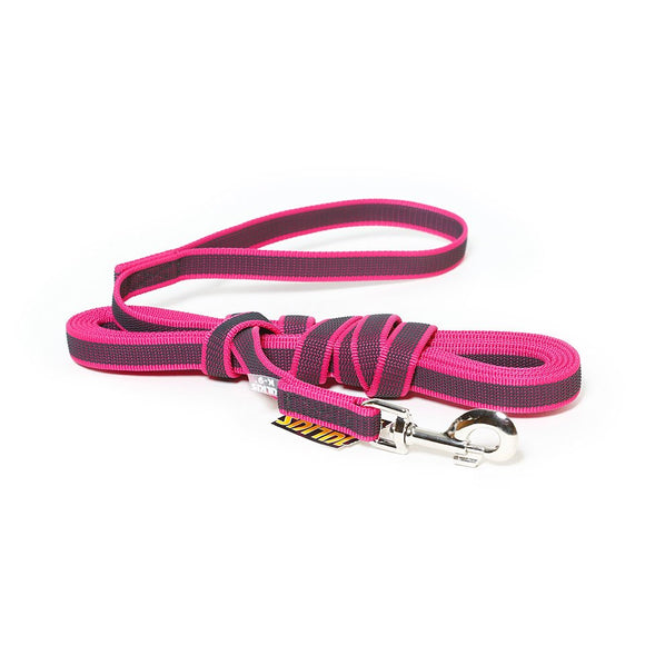 Julius K9 Color & Gray Supergrip Leash with Handle – Pink, Anti-Slip, 300cm x 20mm, Durable Training Lead