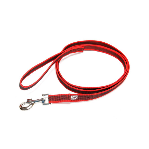 Julius K9 Color & Gray Supergrip Leash with Handle – Red, Anti-Slip, 300cm x 14mm, Durable Training Lead