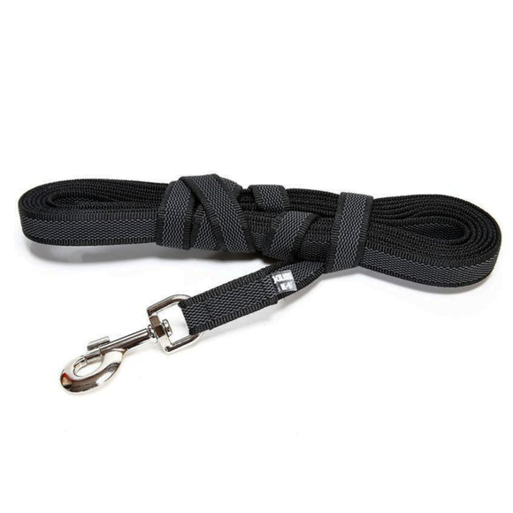 Julius K9 Color & Gray Supergrip Leash – Black Anti-Slip Training Lead with Handle, 10m x 14mm
