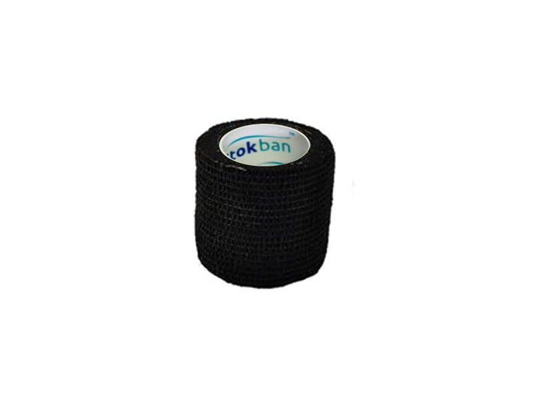 Stokban Black Adhesive Bandage – Flexible Self-Adhering Wrap, 5cm x 4.5m, Single Roll