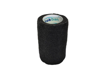 Stokban Black Adhesive Bandage – 10cm x 4.5m, Flexible and Secure Wrap, Single Roll