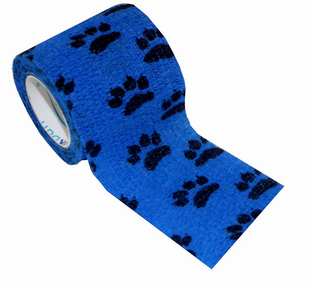 Stokban Blue Adhesive Bandage with Paw Print, 10cm x 4.5m – Flexible and Secure Wrap