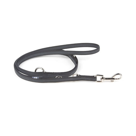 Julius K9 Color & Gray Supergrip Leash – Removable Anti-Slip Handle, 1.4x220cm, Black