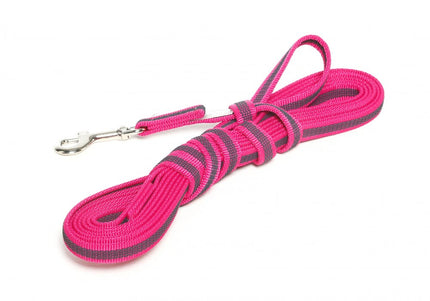 Julius K9 Color & Gray Supergrip Leash with Handle – Pink, Anti-Slip, 300cm x 20mm, Durable Training Lead