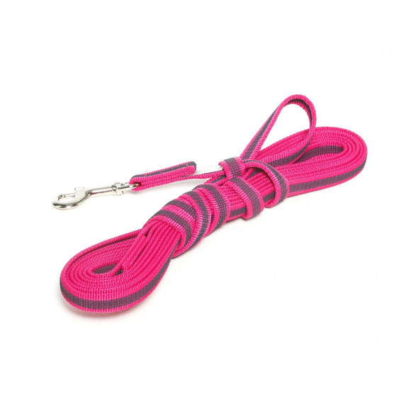 Julius K9 Color & Gray Supergrip Leash with Handle – Pink, Anti-Slip, 300cm x 20mm, Durable Training Lead