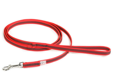 Julius K9 Color & Gray Supergrip Leash with Handle – Red, Anti-Slip, 300cm x 14mm, Durable Training Lead