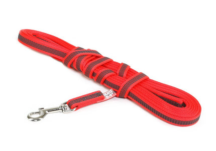 Julius K9 Color & Gray Supergrip Leash with Handle – Red, Anti-Slip, 300cm x 14mm, Durable Training Lead
