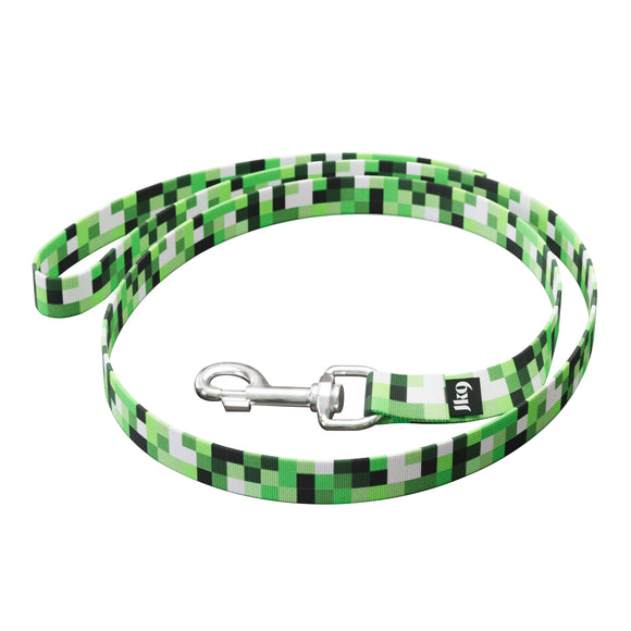 Julius-K9 MoreColor Basic Leash Pixelfield 120cm – Durable Tape Lead, Green Pixel Design