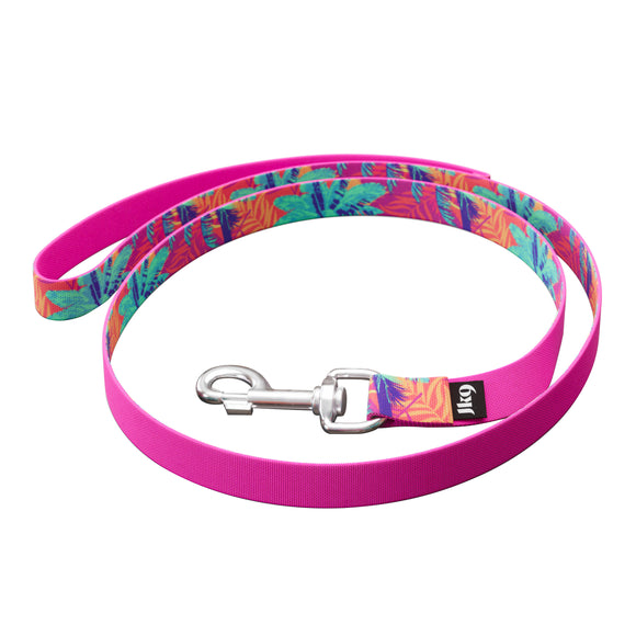 Julius-K9 MoreColor Basic Leash Vibe 120cm – Durable Tape Leash with Palm Tree Pattern