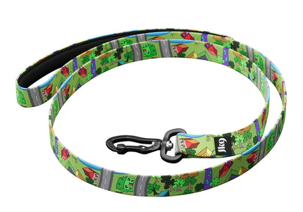 Julius-K9 MoreColor Daycare Leash 120cm – Neoprene Handle, Colorful Town Pattern, Durable Tape