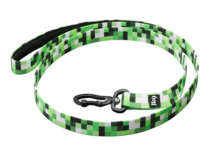 Julius-K9 MoreColor Pixelfield Leash 120cm – Neoprene Handle, Green Pixel Tape Design