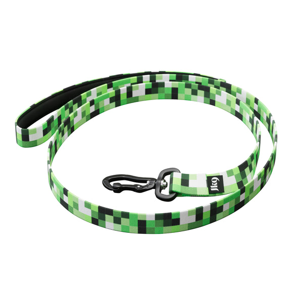 Julius-K9 MoreColor Pixelfield Leash 120cm – Neoprene Handle, Green Pixel Tape Design