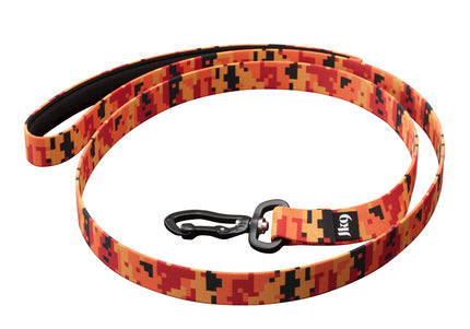 Julius-K9 MoreColor Pixeljuice Leash 120cm – Neoprene Handle, Orange Pixel Tape, Durable Design