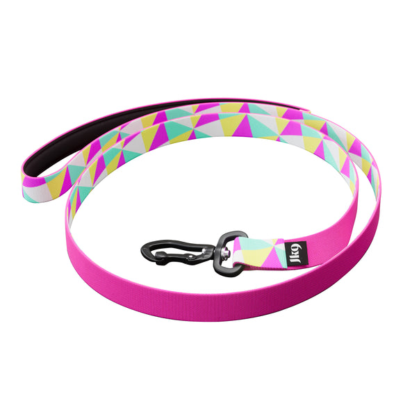 Julius-K9 MoreColor Retro Tape Leash 120cm – Neoprene Handle, Colorful Triangle Design