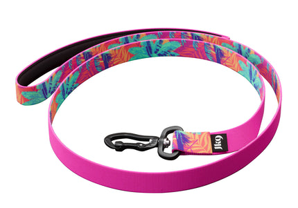Julius-K9 MoreColor Vibe Tape Leash 120cm – Neoprene Handle, Colorful Palm Tree Design