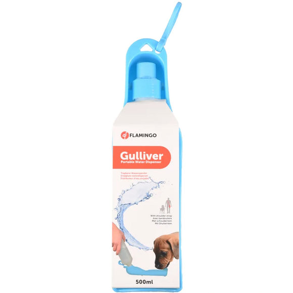 Flamingo Gulliver Water Dispenser 500ml – Leakproof Portable Bottle, Fuchsia Color