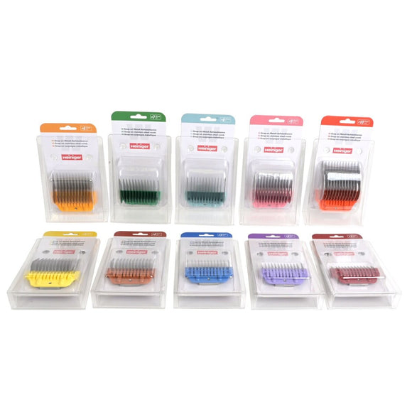 Heiniger Wide W-Snap-On Stainless Steel Comb Set – Durable Spacers for Wide Blades, 8 Pieces