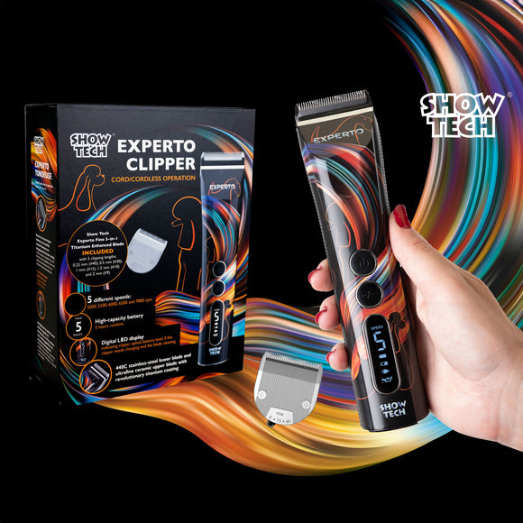 Show Tech Experto Cordless Clipper – 5-Speed Adjustable Blade, Lightweight Professional Grooming Tool