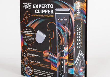 Show Tech Experto Cordless Clipper – 5-Speed Adjustable Blade, Lightweight Professional Grooming Tool