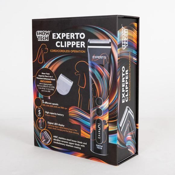 Show Tech Experto Cordless Clipper – 5-Speed Adjustable Blade, Lightweight Professional Grooming Tool
