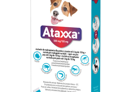 Ataxxa 500mg/100mg Spot-On Drops – Targeted Flea, Tick, and Mosquito Protection for Small Dogs