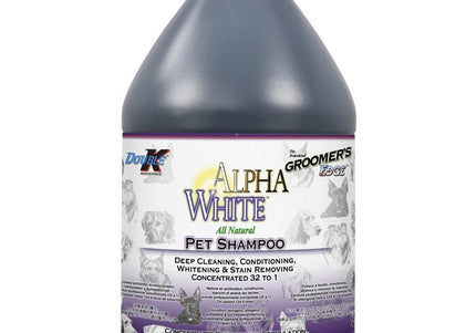 Double K Alpha White Shampoo – Concentrated Whitening Formula for Light Coats, 3.8L