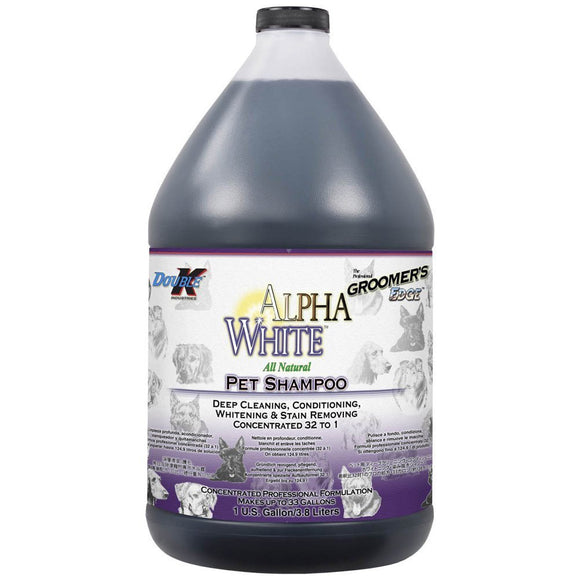 Double K Alpha White Shampoo – Concentrated Whitening Formula for Light Coats, 3.8L
