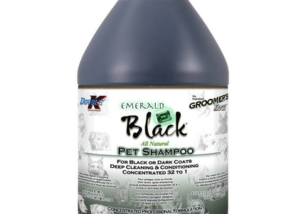Double K Emerald Black Shampoo – Concentrated 32:1 Formula, Enhances Black and Dark Coats, 3.8L