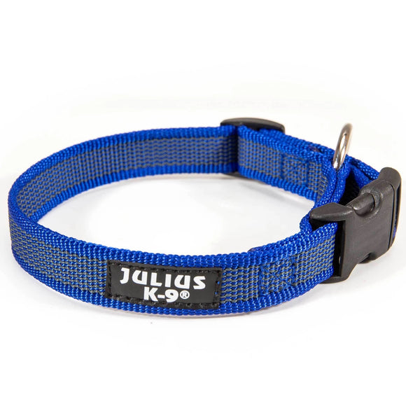 Julius K9 Color & Gray Collar 2.5cm – Durable Adjustable Nylon Dog Collar, Black