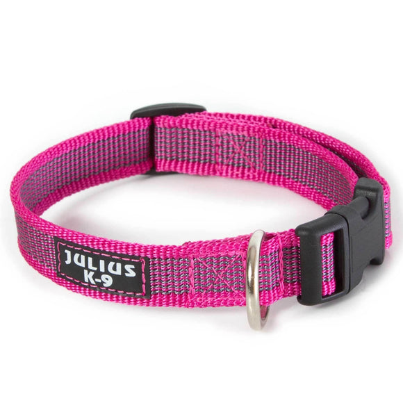 Julius K9 Color & Grey Collar 2cm – Durable Adjustable Dog Collar, Black Nylon