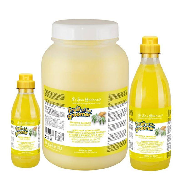 Iv San Bernard Fruit of the Groomer Ginger & Elderberry Shampoo – Gentle Cleansing Formula with Botanical Extracts, 300ml